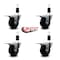 Service Caster 3.5'' Hard Rubber Swivel 1-3/8'' Expanding Stem Caster Set Total Lock Brake, 4PK SCC-EXTTL20S3514-HRS-138-4 - alternate 4